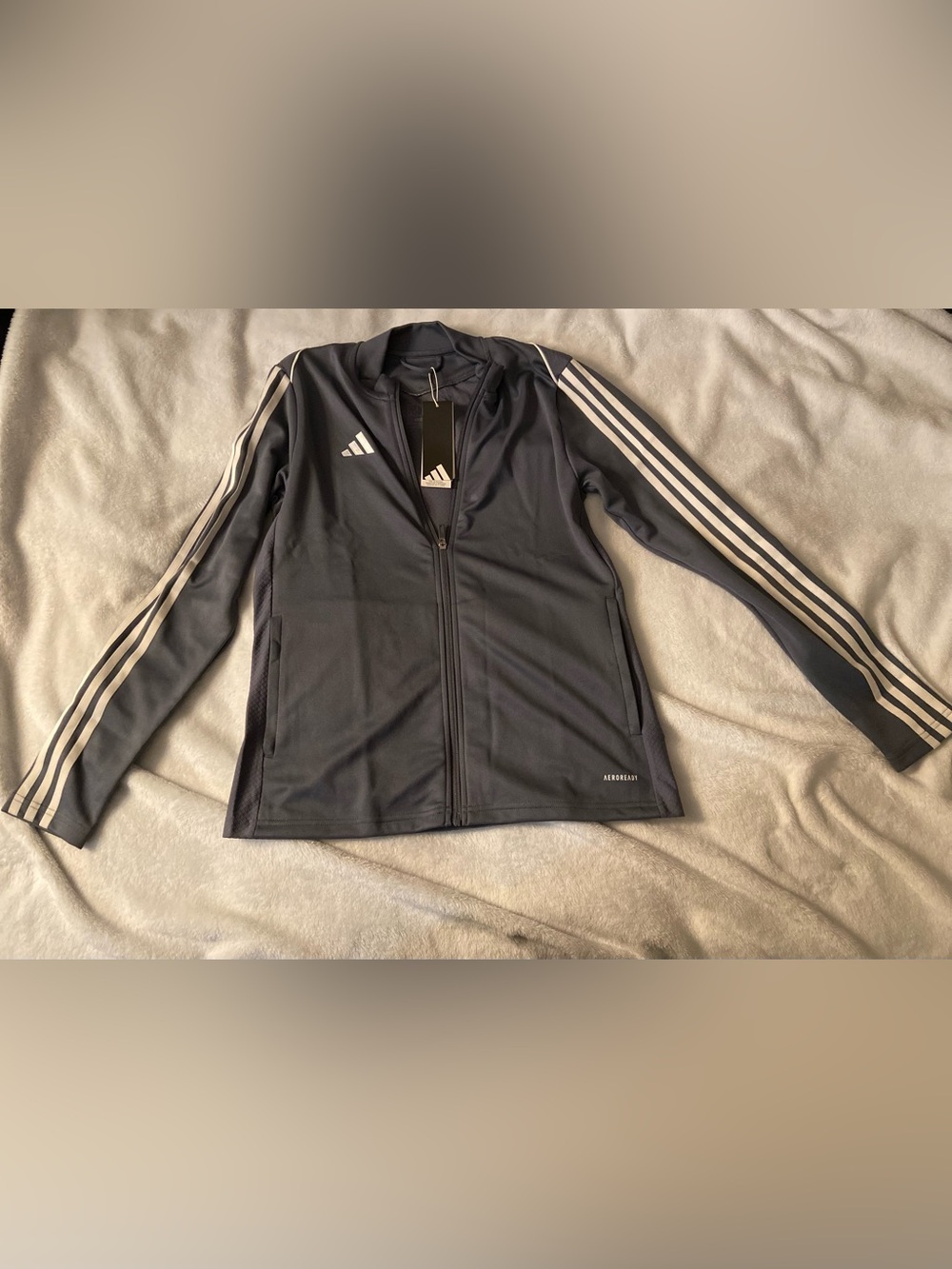 adidas Black and White Aeroready Performance Track Jacket